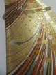 Photo3: 5113Y05z670  Japanese Kimono Silk FUKURO OBI Kumihimo Gold 179.5x12.2 (3)