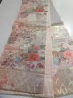 Photo5: 5113Y08z1000  Japanese Kimono Silk FUKURO OBI Flowers Light pink 166.9x12.2 (5)