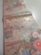 Photo6: 5113Y08z1000  Japanese Kimono Silk FUKURO OBI Flowers Light pink 166.9x12.2 (6)