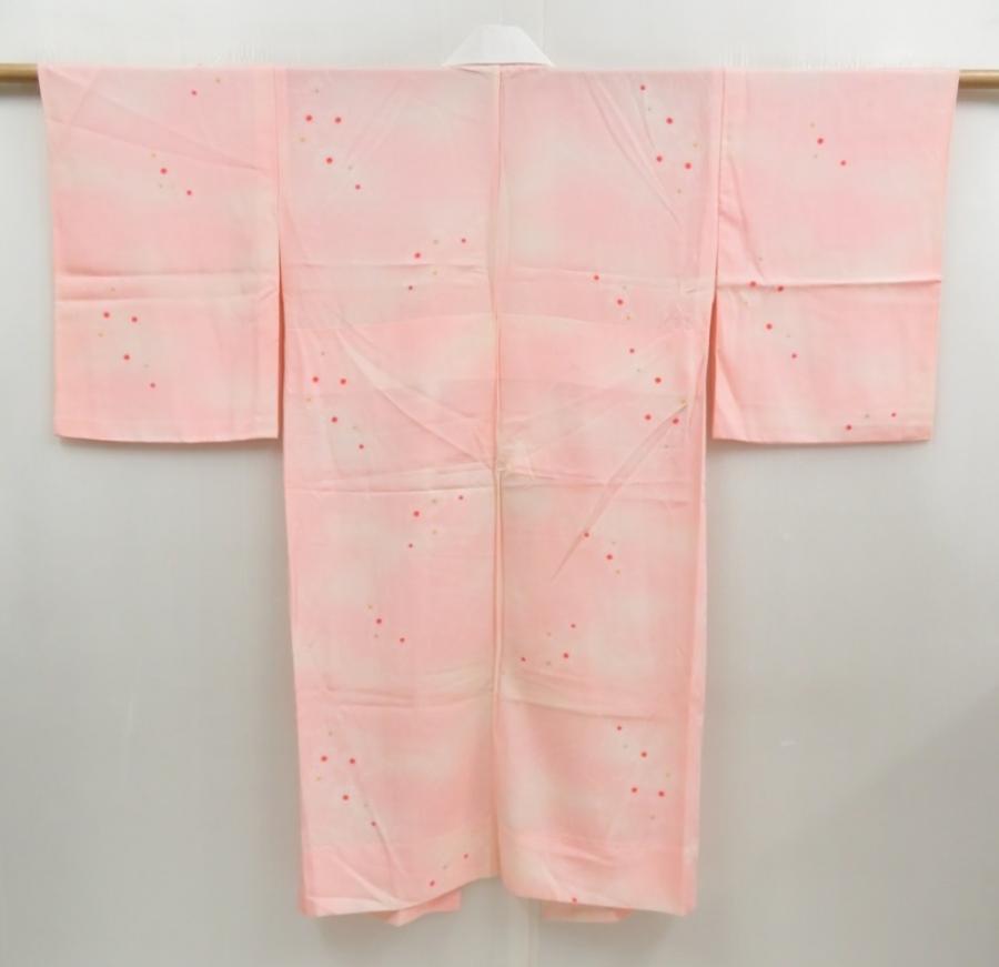 4513T03z430  Japanese Kimono Silk JUBAN Flower Pink