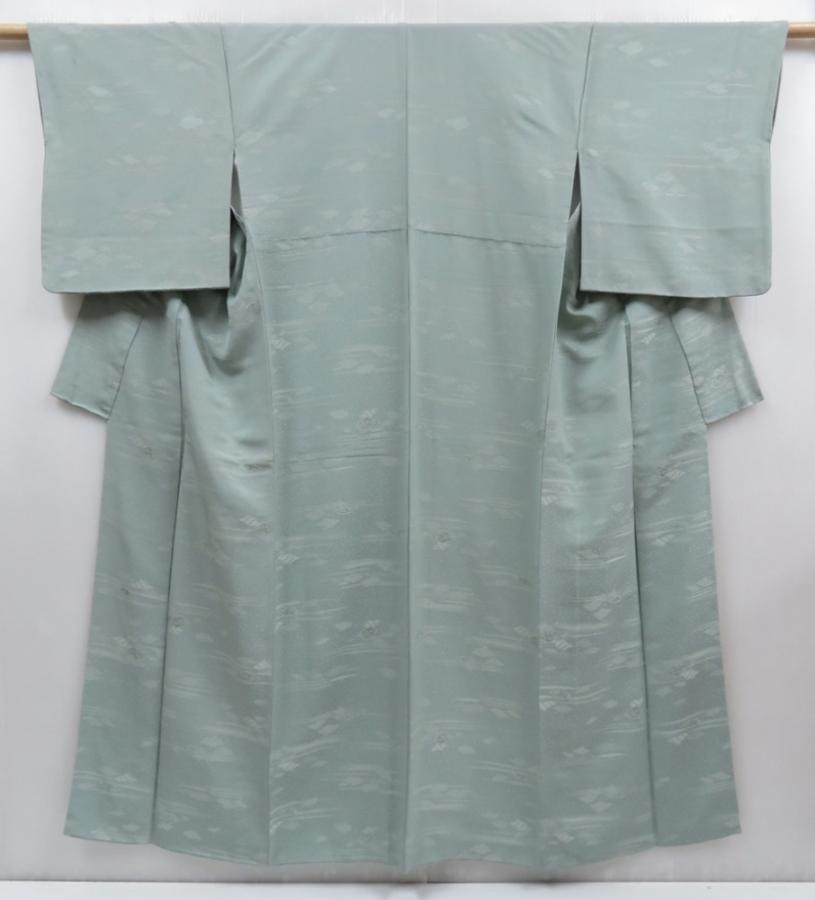 4817T09z850 Vintage Japanese Kimono Silk IROMUJI  Celadon